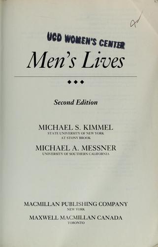 Cover image for Men's Lives: Readings in the Sociology of Masculinity