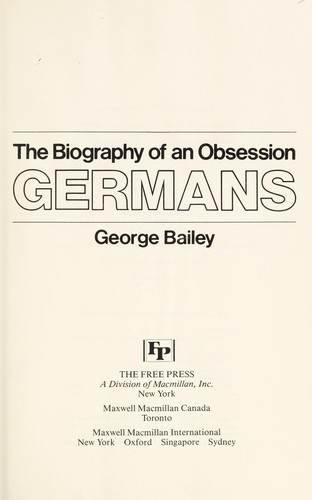 Cover image for Germans: The Biography of an Obsession