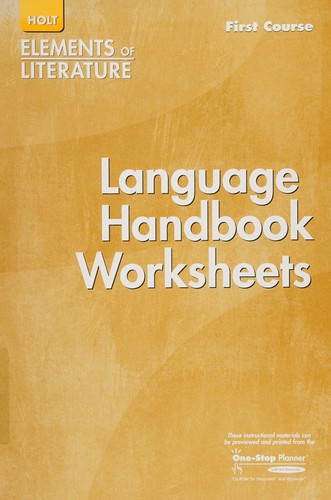 Cover image for Language Handbook Worksheets: Additional Practice in Grammar, usage, and Mechanics : Correlated to Rules in the Language Handbook (Elements of Literature)