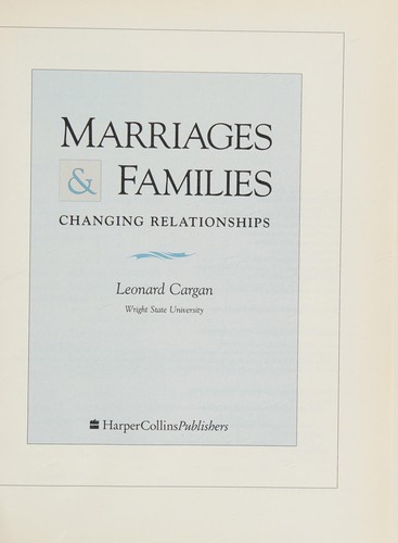 Cover image for Marriages and Families: Changing Relationships