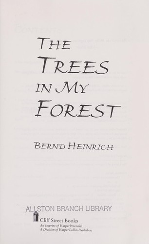 Cover image for The Trees in My Forest
