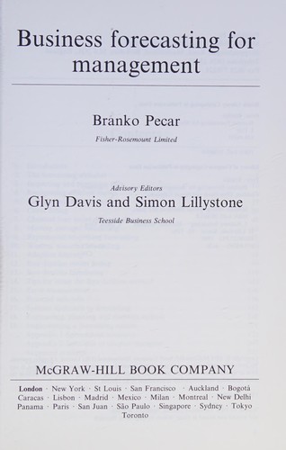 Cover image for Business forecasting for management