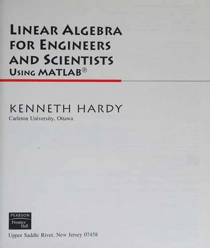 Cover image for Linear Algebra for Engineers and Scientists Using Matlab HARDBOUND