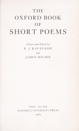 Cover image for The Oxford Book of Short Poems