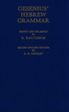 Cover image for Gesenius' Hebrew Grammar, Second English Edition