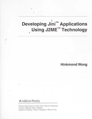 Cover image for Developing Jini Applications Using J2me Technology