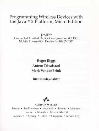 Cover image for Programming Wireless Devices with the Java(TM) 2 Platform (Micro Edition)