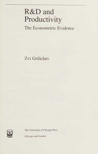 Cover image for R&d and Productivity: The Econometric Evidence