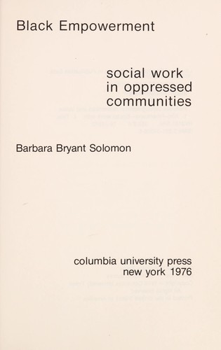 Cover image for Black Empowerment: Social Work in Oppressed Communities