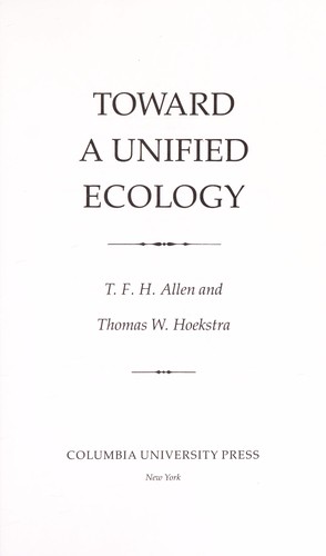 Cover image for Toward a Unified Ecology [Paperback]