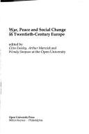 Cover image for WAR PEACE & SOCIAL CHANGE CL (War, Peace & Social Change - Europe)