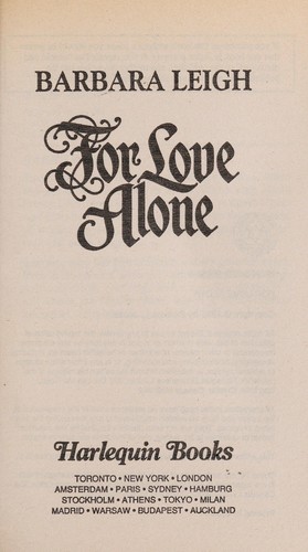 Cover image for For Love Alone (Harlequin Historical, No 254)