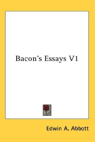 Cover image for Bacon's Essays V1