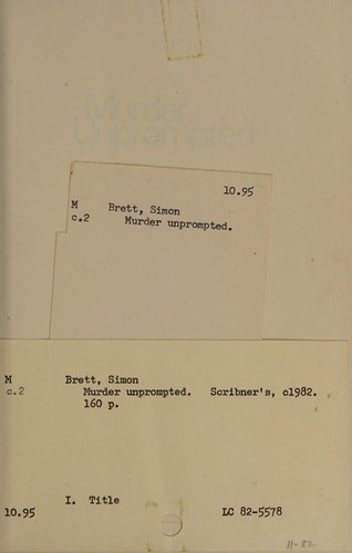 Cover image for Murder Unprompted: A Charles Paris Mystery