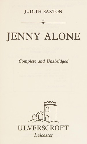 Cover image for Jenny Alone (Ulverscroft Large Print)