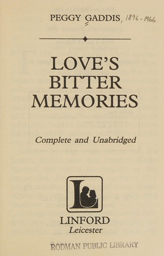 Cover image for Love's Bitter Memories/Large Print (Linford Romance Library)