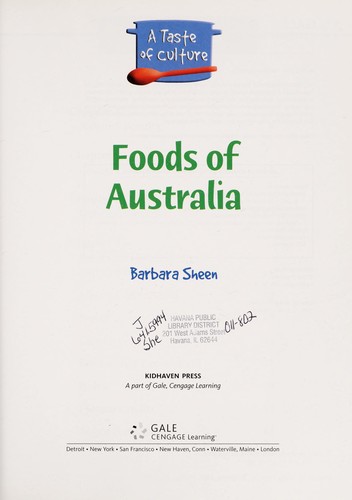 Cover image for Foods of Australia
