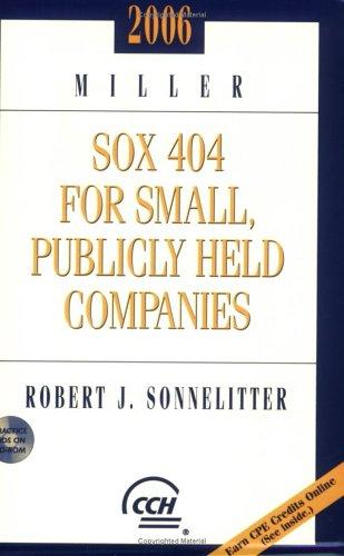 Cover image for Miller SOX 404 for Small, Publicly Held Companies (2006), with CD