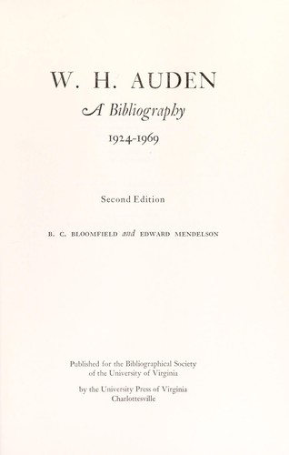 Cover image for W. H. Auden