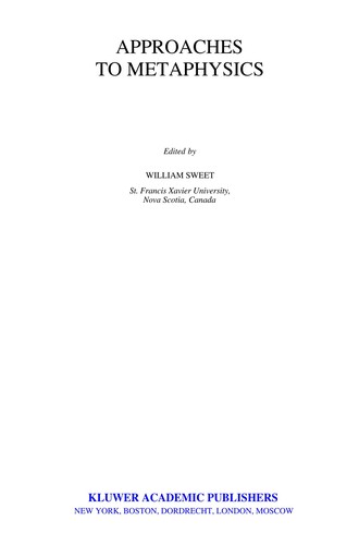Cover image for Approaches to Metaphysics (Studies in Philosophy and Religion)