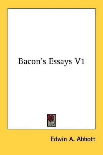Cover image for Bacon's Essays V1