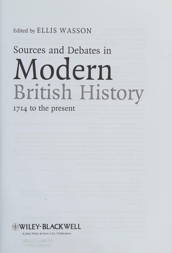 Cover image for Sources and debates in modern British history