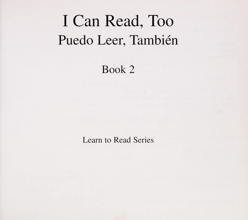 Cover image for I Can Read, Too/ Puedo Leer, Tambien Book 1 (Learn to Read Level K/ Aprenda Leer K)