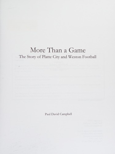 Cover image for More than a game