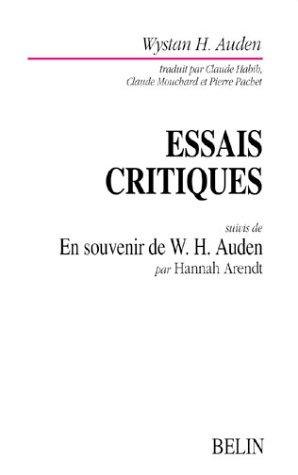 Cover image for Essais critiques