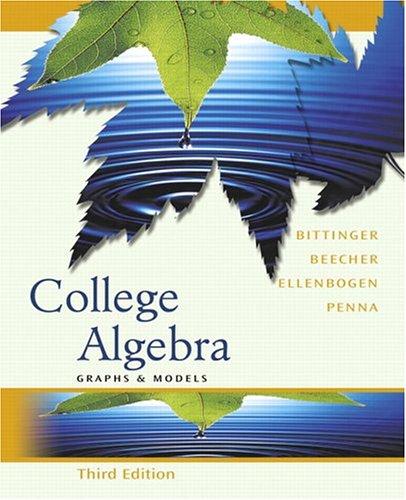 Cover image for College Algebra: Graphs and Models Graphing Calculator Manual Package (3rd Edition)
