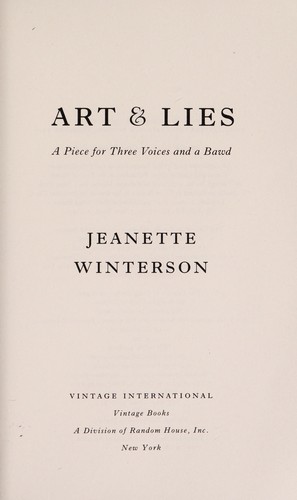 Cover image for Art & Lies: A Piece for Three Voices and a Bawd